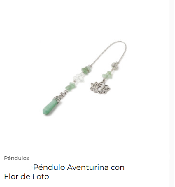 PENDULO AVENTURINA CON FLOR DE LOTO