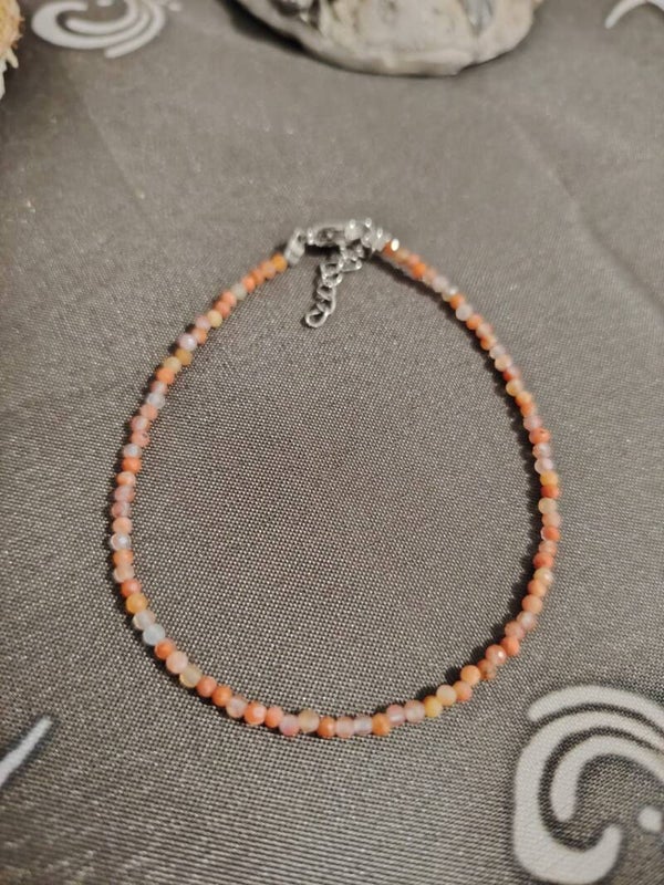 PULSERA FACETEADA JASPE ROJO BOLAS 1MM CON CIERRE DE ACERO