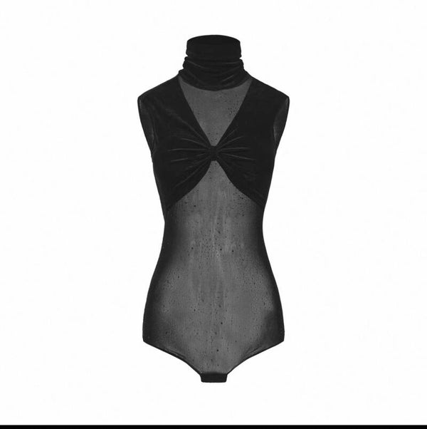 DUYQ Mesh Women's Bodysuit Latin & Ballroom