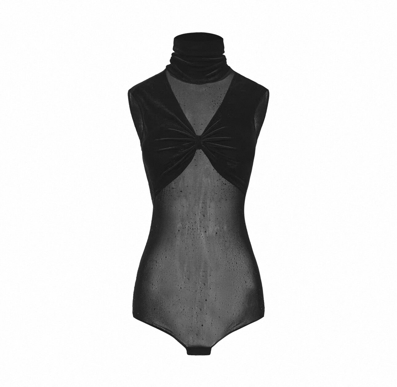 DUYQ Mesh Women's Bodysuit Latin & Ballroom