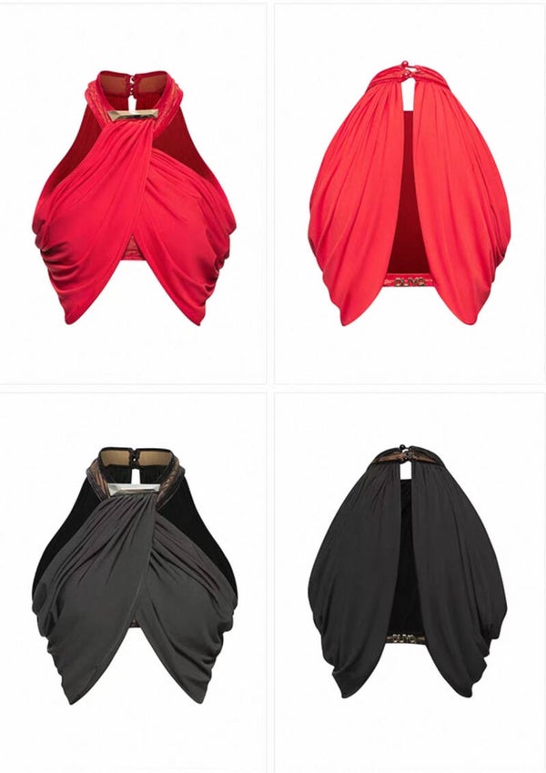 DUYQ Women's Draped Top