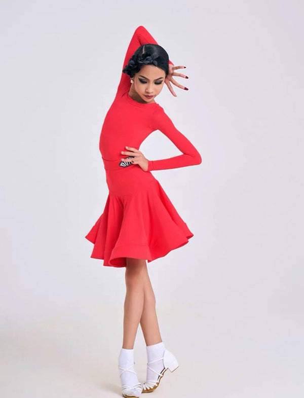 DUYQ Girl's Red 2 Piece Set (Bodysuit & Skirt)