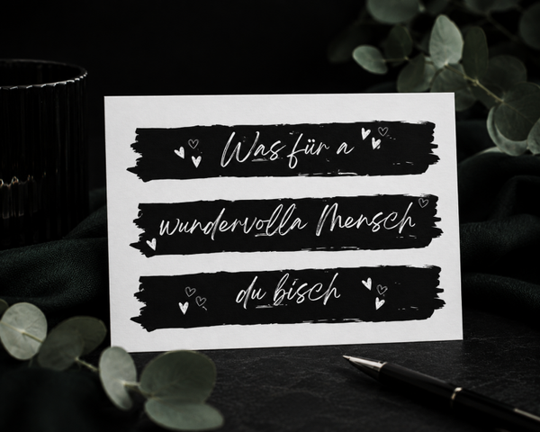 Karte - Was für a wundervolla Mensch