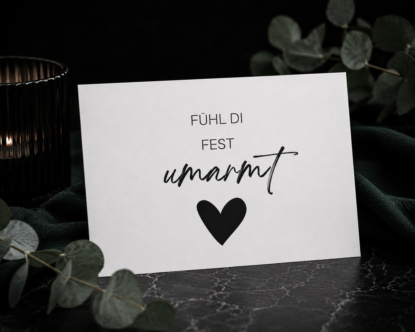 Karte - Fühl di fest umarmt