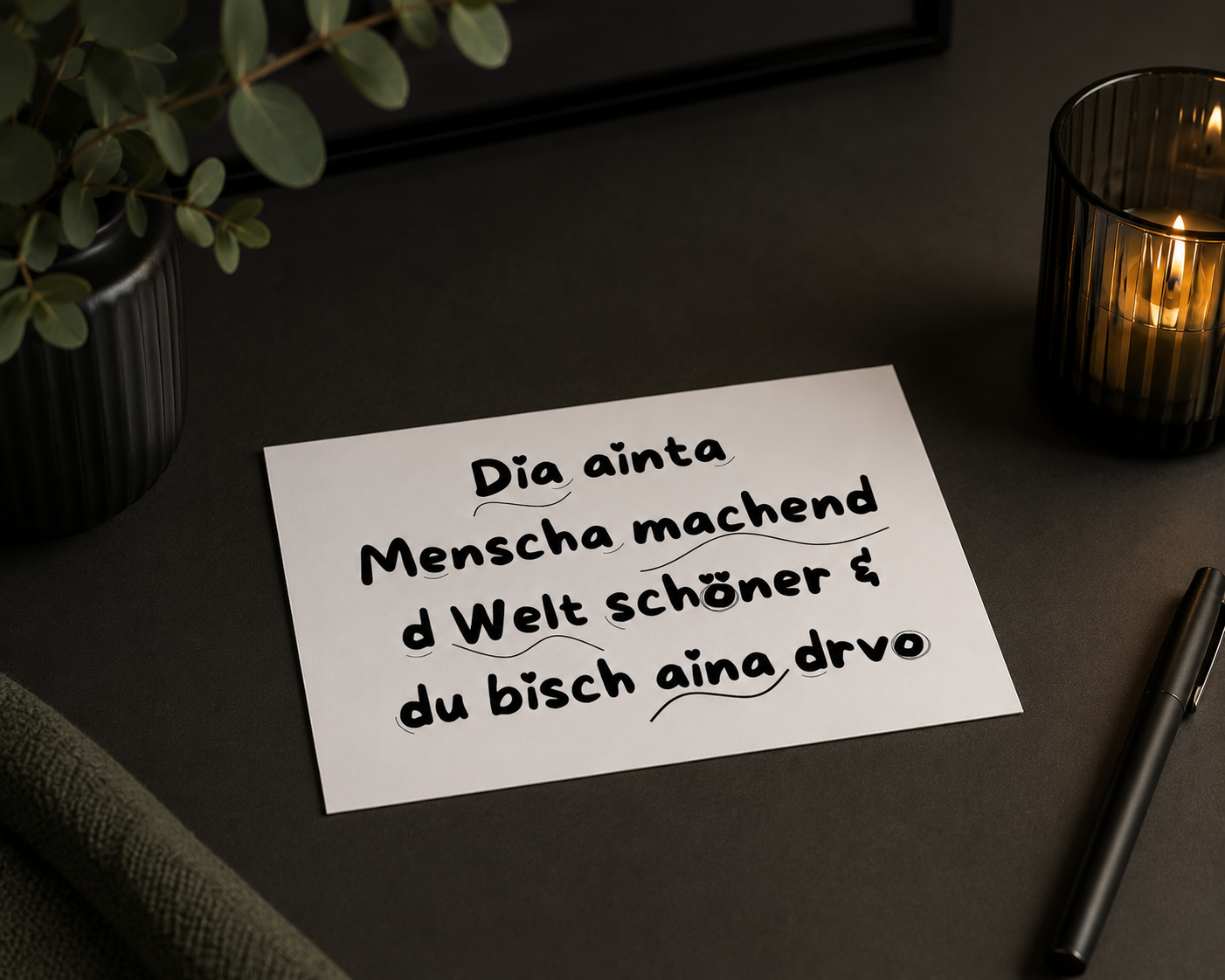 Karte - Dia ainta Menscha machend d Welt schöner