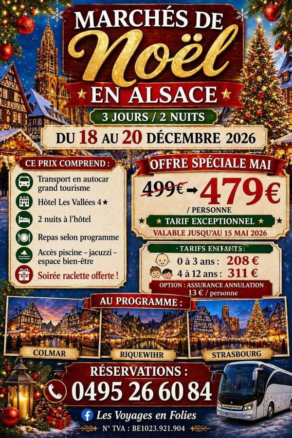 Alsace du 18 au 20 décembre 2026