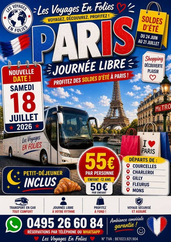 Paris le 18 juillet 2026 journée libre