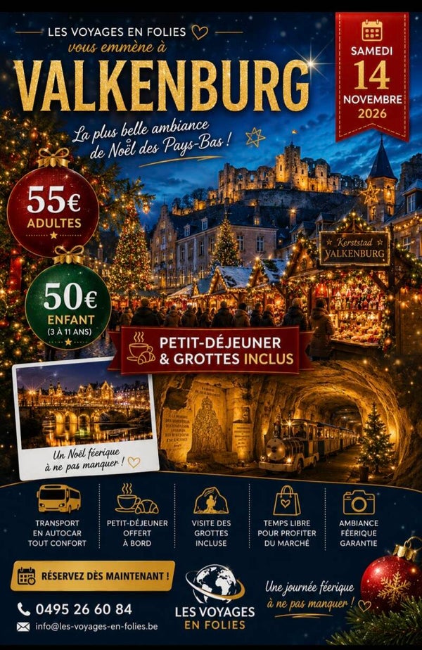 🎄✨ Valkenburg – Marché de Noël & Grottes ✨🎄