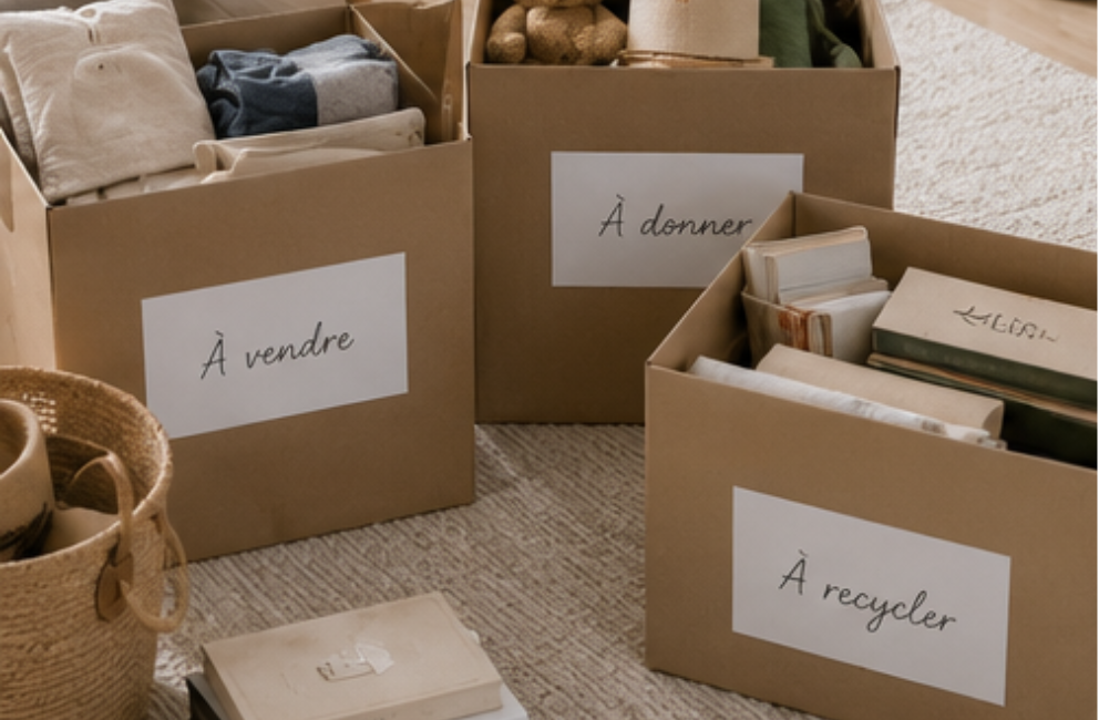 Tri et désencombrement d'objets du quotidien