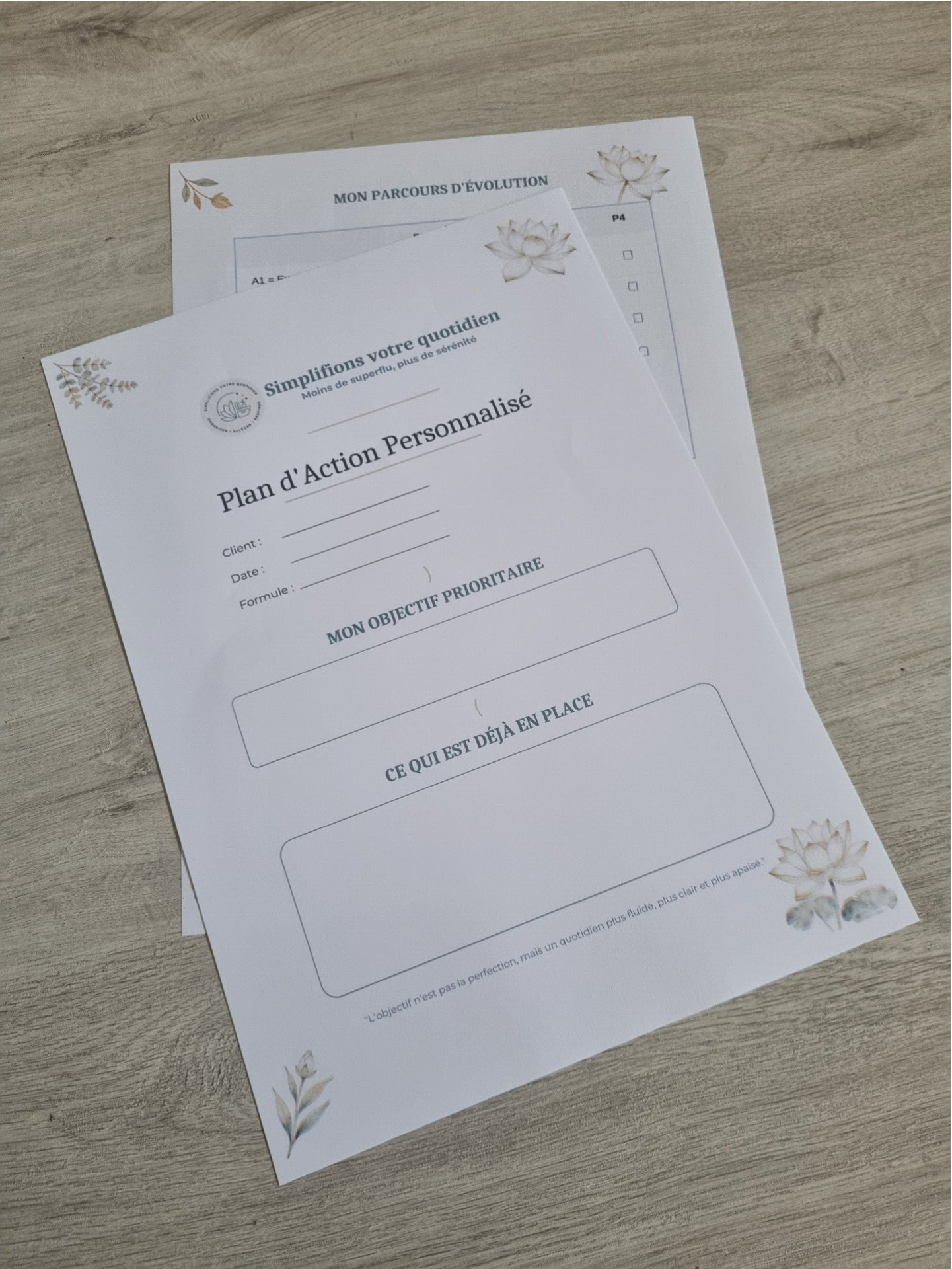Plan d'action personnalisé remis après le diagnostic