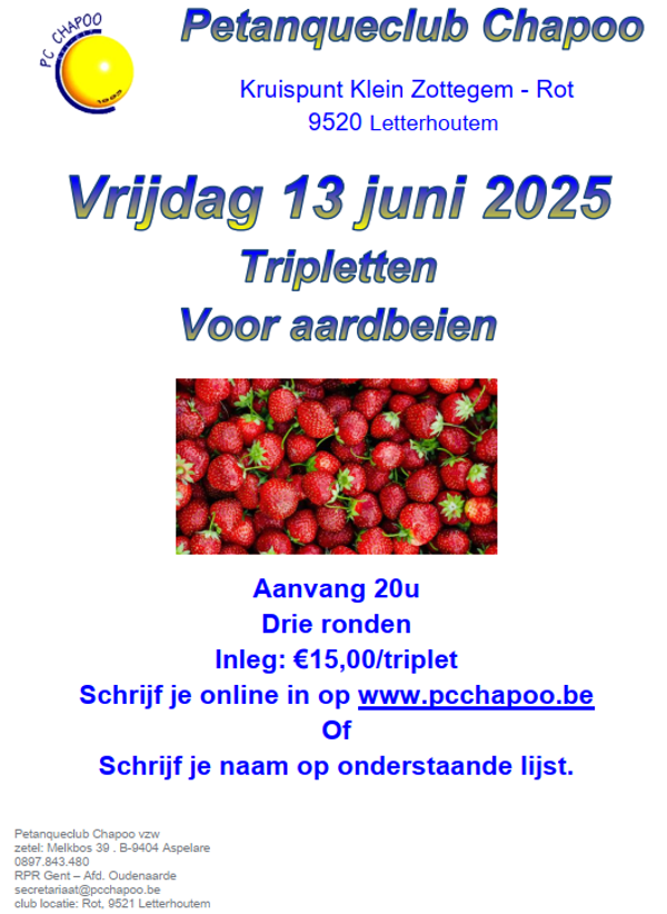 Vrijdag 13 juni 2025 tripletten voor aardbeien