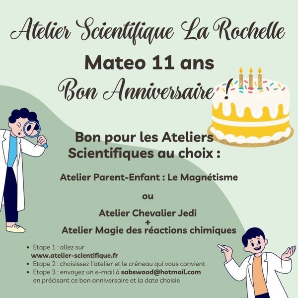 Bon cadeau anniversaire 9 ans