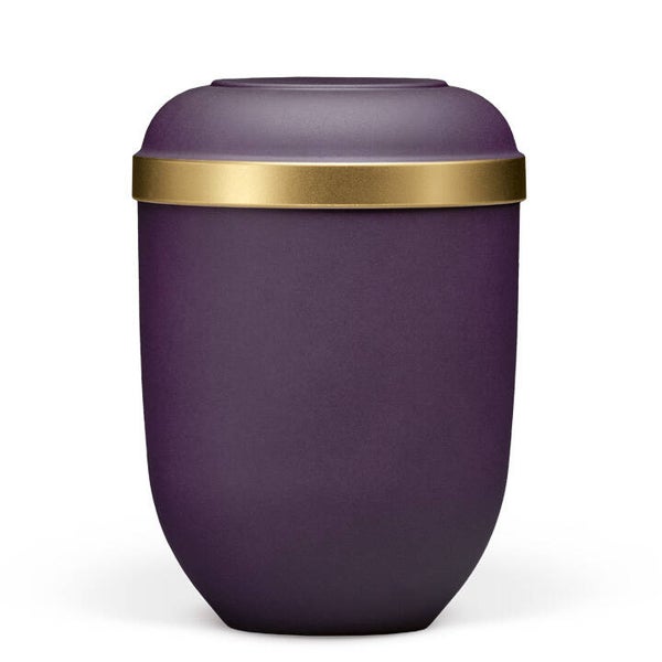 21330 Naturstoffurne, Violett-, Velours, Goldrand
