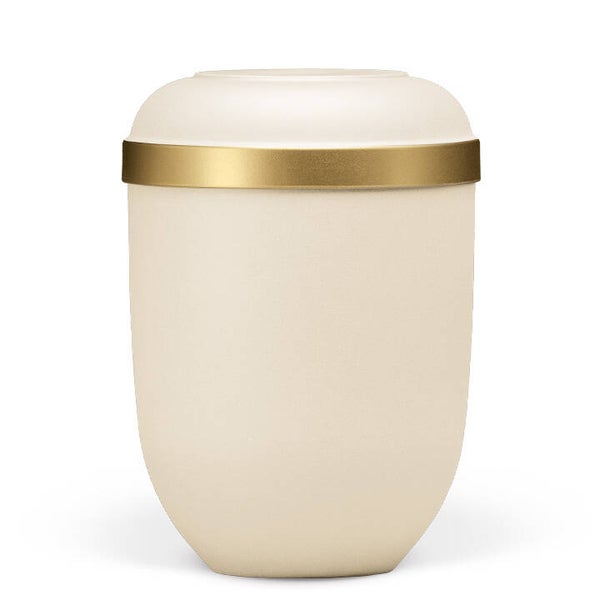 21334 Naturstoffurne, Sandbeige, Goldrand