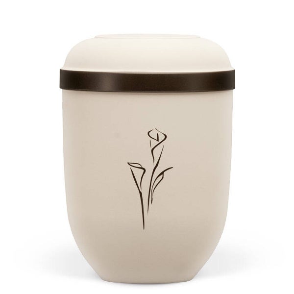 21335CA Naturstoffurne, Sandbeige Braun abgesetzt, Calla Braun