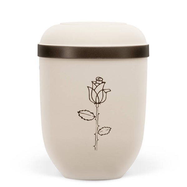 21335RO Naturstoffurne, Sandbeige Braun abgesetzt, Rose braun