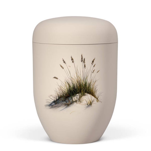 25655 Naturstoffurne, Sandbeige Motiv bedruckt: Dühne