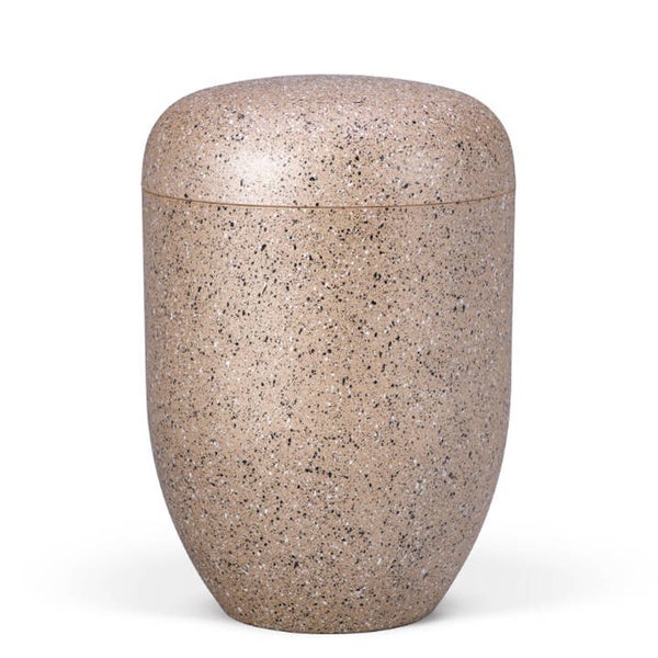 25960 Naturstoffurne, Perlbeige, "Steinoptik"