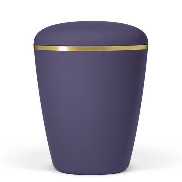 26651 Naturstoffurne, Violett Velours Goldband gebürstet