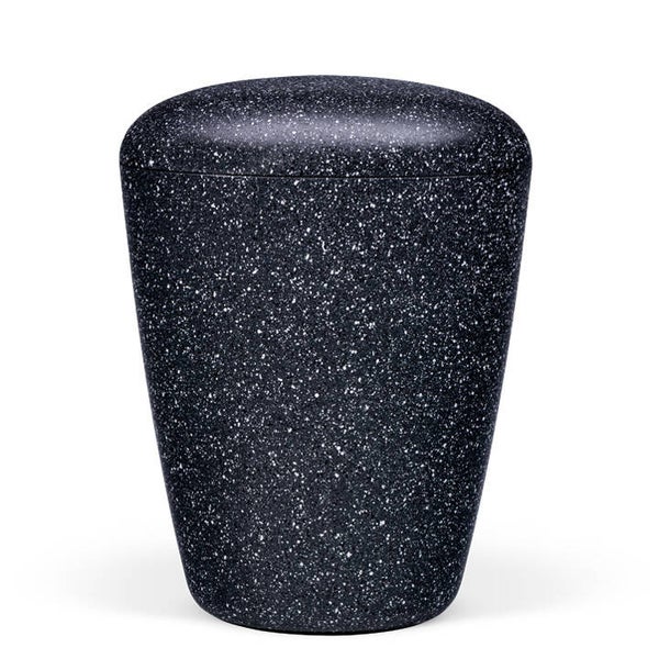 26961 Naturstoffurne, Schwarz/grau, Steinoptik