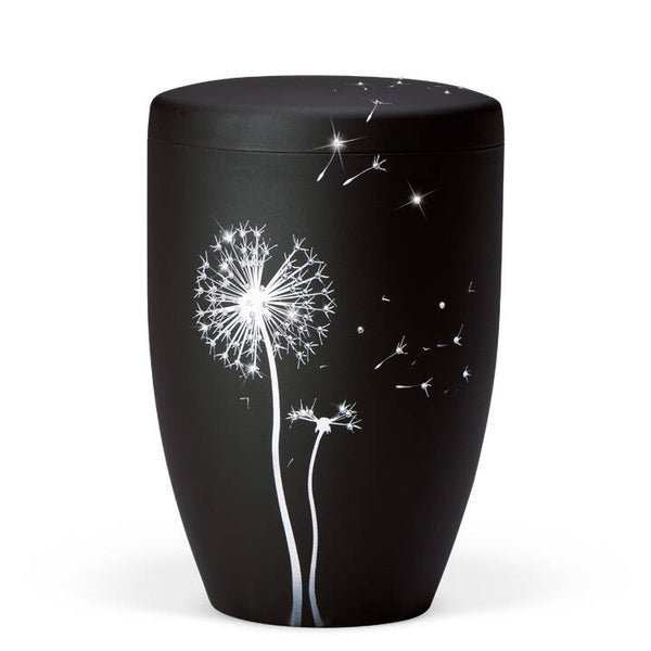 27070 Naturstoffurne, Anthrazit Velours, Pusteblume mit Crystal Elements