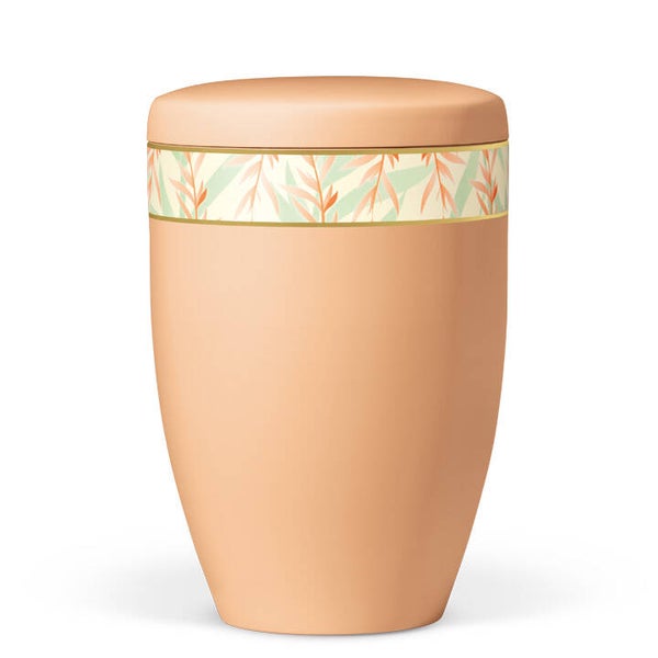 27260 Naturstoffurne, Ockerorange, Dekorband: Floral Farblich