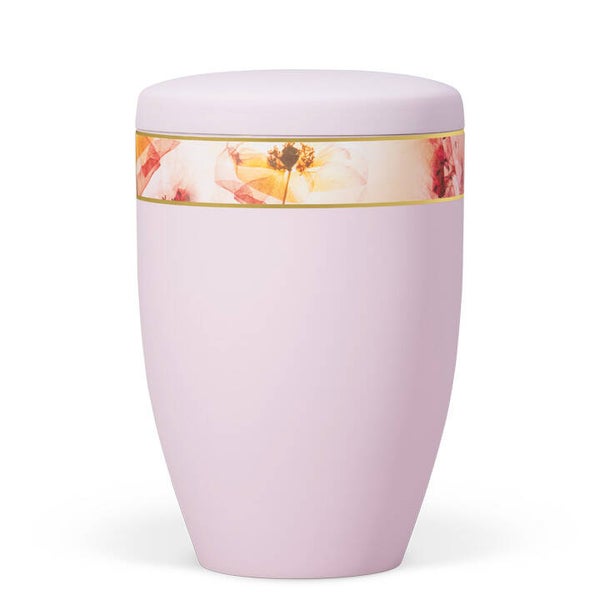 27310 Naturstoffurne, Hellrosa, Dekorband: Floral Farblich
