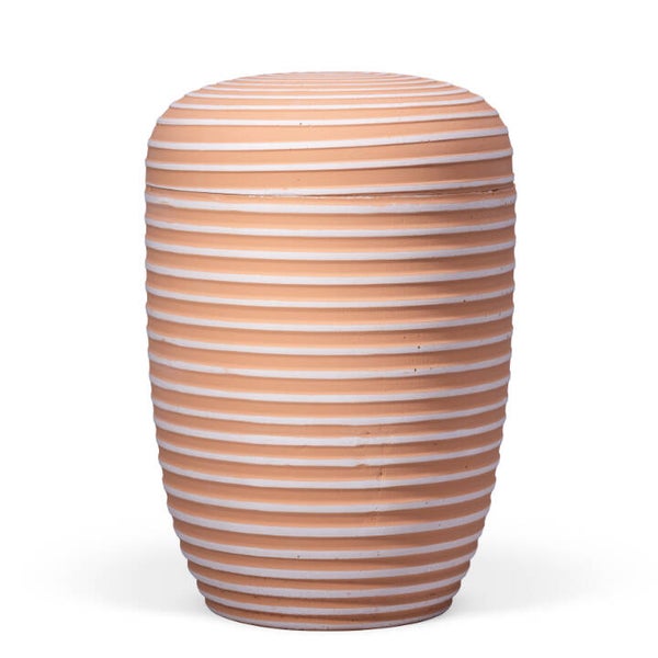 31110 Dujura-Urne aus Kalzium, Gerillte Oberfläche, Terracotta