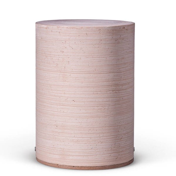 32140 Dujura-Urne aus Kalzium, Zylindrische Form, Rosé Terracotta, gedrehte Tonoptik