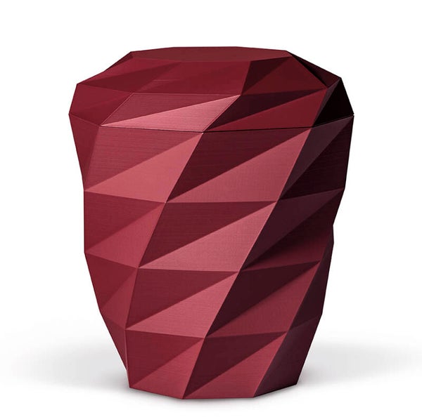 35200 Naturstoffurne, Weinrot Velours, Polygon