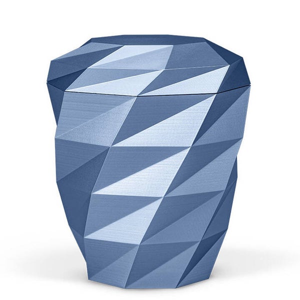 35300 Naturstoffurne, Gletscherblau, Polygon