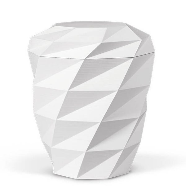 35550 Naturstoffurne, Weiß-Matt, Polygon