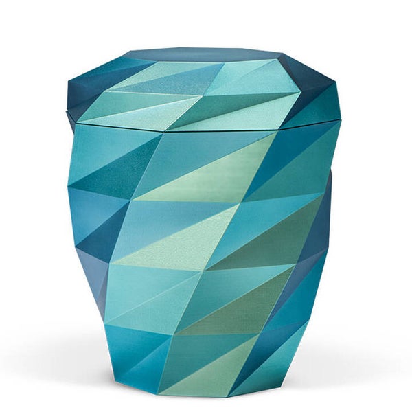 35600 Naturstoffurne, Effektlack Mintgrün - Azorenblau, Polygon