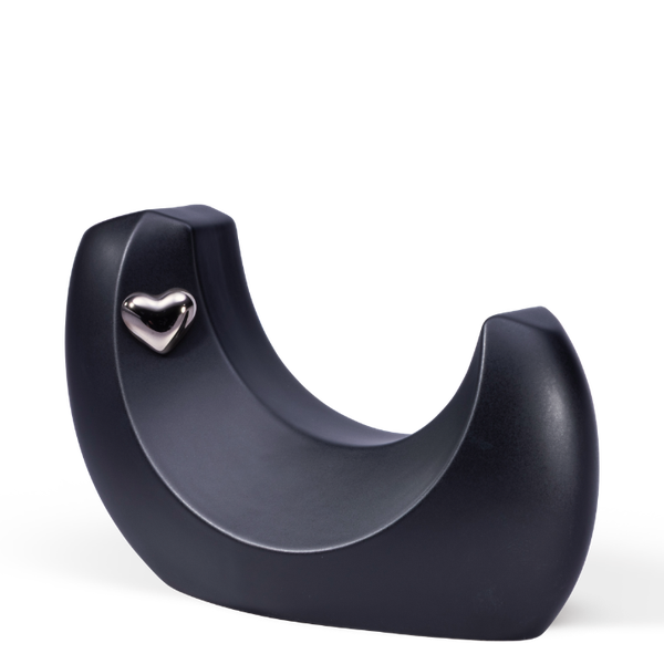 9650HZ-SI Schwarz Matt, Keramikurne, Silber Herz, Arcus (4,0 l)