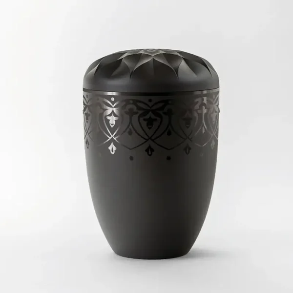 Reliefurne mit Dekor "Jugendstilornament, schwarz"