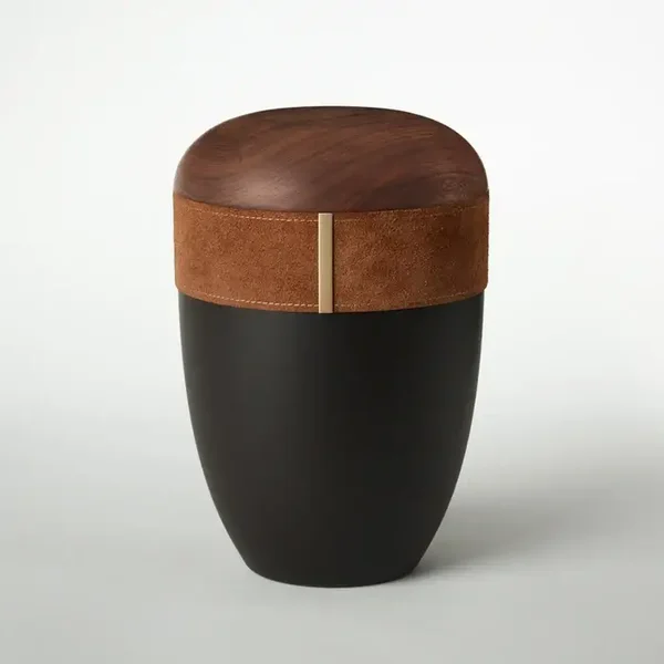 Holz-Lederurne "Mokka"