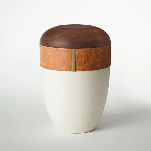Holz-Lederurne "Caramel"