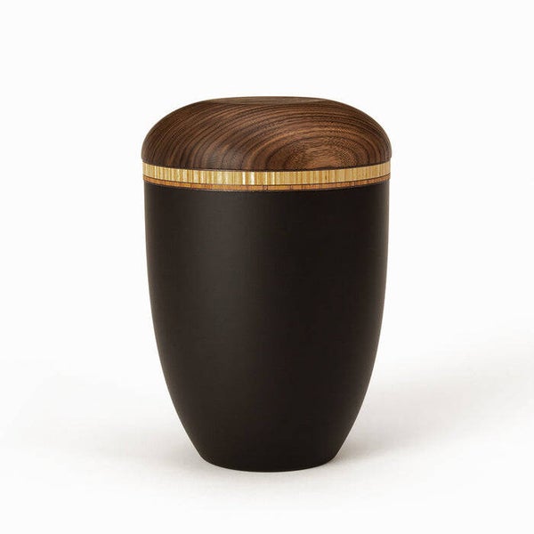 Art.Nr.: INT 2-ant Holz-Naturstoffurne "Intarsie 2" anthrazit