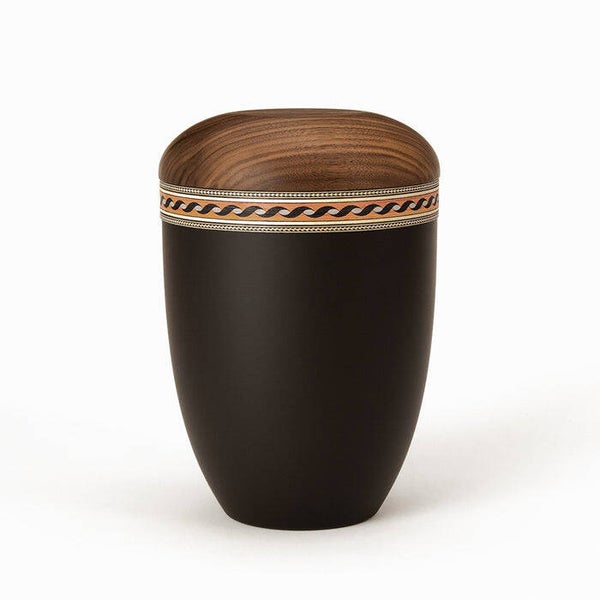 Art.Nr.: INT 4-ant Holz-Naturstoffurne "Intarsie 4" anthrazit