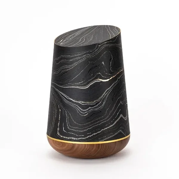 Marmoré-Holzurne "Ebenholz-Gold"