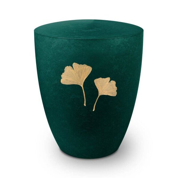 Urne Genesis Gravur Ginkgoblatt grün