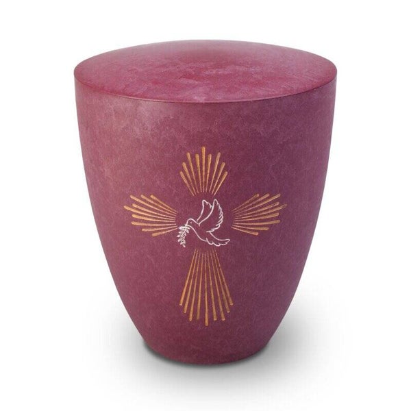 Urne Genesis Gravur Taube und Kreuz Magnolie