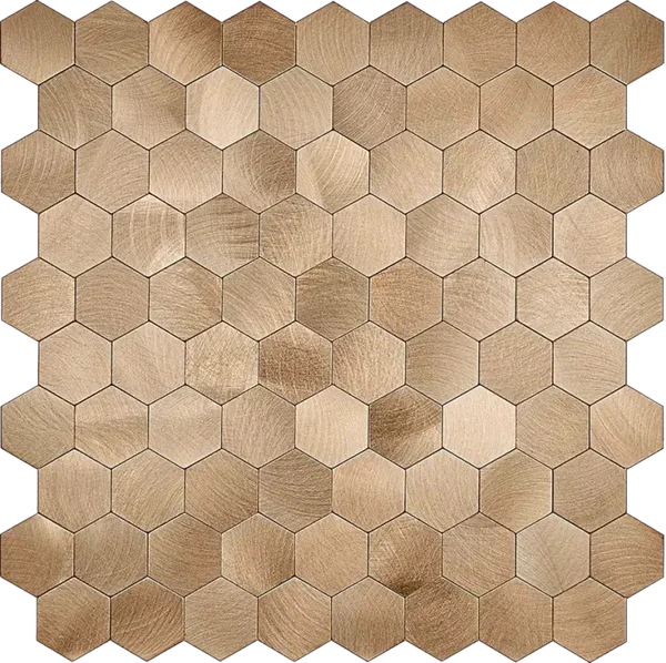 Geborsteld Brons HEXAGON - Zelfklevend Mozaiek