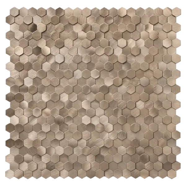 Geborsteld MINI Hexagon Bronce - Zelfklevend Mozaiek