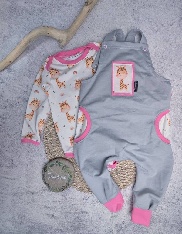 Set l Giraffe l Latzhose und Body