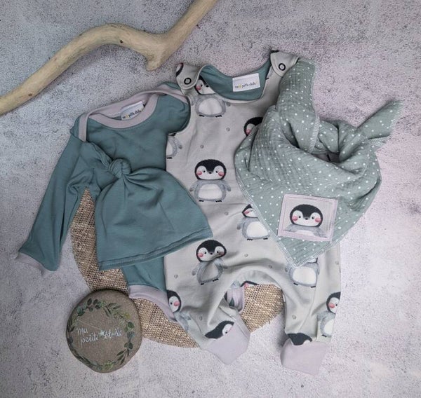 Set | Pinguin I Strampler, Body, Chäppli und Nuscheli