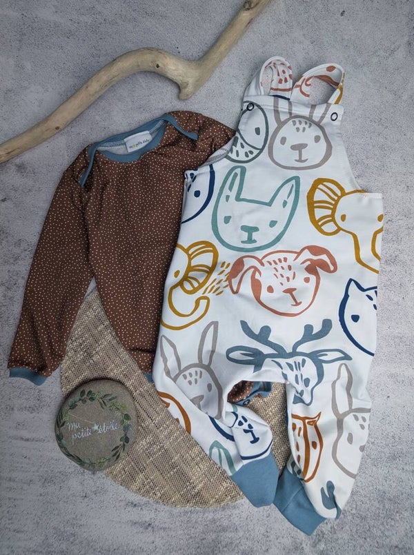 Set l Tiere l Latzhose und Body