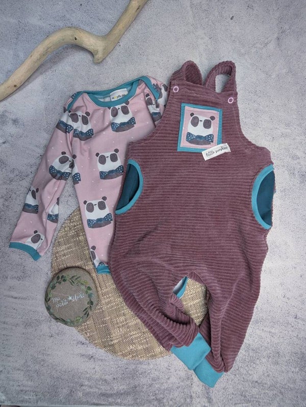 Set l Panda l Latzhose und Body