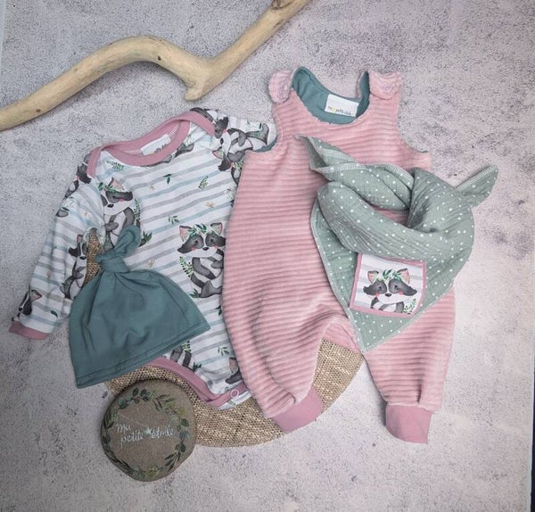 Set | Waschbär I Strampler, Body, Chäppli und Nuscheli