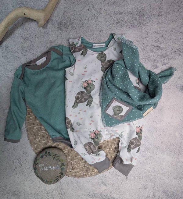 Set | Schildkröte I Strampler, Body und Nuscheli